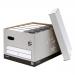 5 Star Facilities FSC Storage Box With Lid Self-Assembly Extra Large W388xD436xH290mm Grey [Pack 10]
