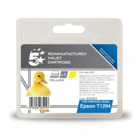 5 Star Office Remanufactured Inkjet Cartridge Page Life 545pp 7ml Yellow Epson T1294 Alternative 934304