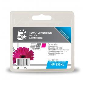 5 Star Office Remanufactured Inkjet Cart HY Page Life 825pp 9ml Magenta HP No.933XL CN055AE Alternative