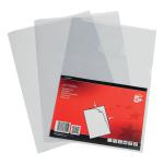5 Star Elite Folder Cut Flush PVC Top and Side Opening 135 Micron A4 Glass Clear [Pack 50] 934813
