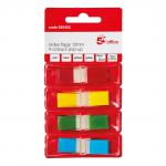 5 Star Office Index Flags 4 Bright Colours 12x45mm 35 Flags per Colour Assorted [Pack 5] 935452