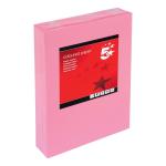 5 Star Office Coloured Copier Paper Multifunctional Ream-Wrapped 80gsm A4 Medium Pink [500 Sheets] 936295