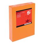 5 Star Office Coloured Copier Paper Multifunctional Ream-Wrapped 80gsm A4 Deep Orange [500 Sheets] 936342