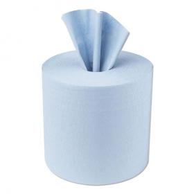 5 Star Facilities Centrefeed Tissue Refill for Jumbo Dispenser Single-ply L300mxW180mm Blue Pack of 6 936520