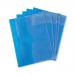 5 Star Office Document Folder Task File Semi-rigid Clear Pocket Front Cover A4 Blue [Pack 5]
