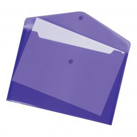 5 Star Office Envelope Stud Wallet Polypropylene A4 Translucent Purple Pack of 5 937610