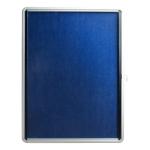 5 Star Glazed Noticeboard with Swing Door Locking Aluminium Frame Blue Felt 900x600mm 937637