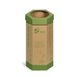 5 Star Eco Recycling Bin for Paper 120 Litres Base of 355mm Height of 679mm Green/Brown [Pack 3] 937711