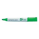 5 Star Eco Highlighter Chisel Tip 1-5mm Line Green [Pack 10] 938055