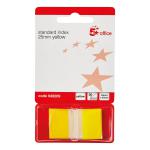 5 Star Office Standard Index Flags 50 Sheets per Pad 25x45mm Yellow [Pack 5] 938209