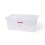 5 Star Office Storage Box Plastic with Lid Stackable 38 Litre Clear 938489