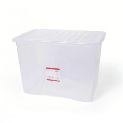 Cheap Stationery Supply of 5 Star Office Storage Box Plastic with Lid Stackable 60 Litre Clear 938497 Office Statationery
