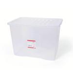 5 Star Office Storage Box Plastic with Lid Stackable 96 Litre Clear 938499