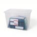 5 Star Office Storage Box Plastic with Lid Stackable 80 Litre Clear
