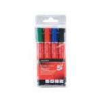5 Star Office Drywipe Marker Xylene/Toluene-free Chisel Tip 2-5mm Line Wallet Assorted [Pack 4] 938635