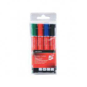 5 Star Office Drywipe Marker Xylene/Toluene-free Chisel Tip 2-5mm Line Wallet Assorted Pack of 4 938635