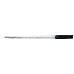 5 Star Office Ball Pen Clear Barrel Medium 1.0mm Tip 0.7mm Line Black [Pack 20] 938643