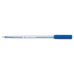 5 Star Office Ball Pen Clear Barrel Medium 1.0mm Tip 0.7mm Line Blue [Pack 20] 938651