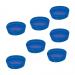 5 Star Office Round Plastic Covered Magnets 20mm Blue [Pack 10]