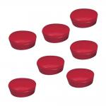5 Star Office Round Plastic Covered Magnets 20mm Red [Pack 10] 938683