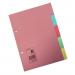 5 Star Office Subject Dividers 5-Part Recycled Card Two-hole Punched 155gsm A5 Assorted