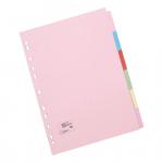 5 Star Office Subject Dividers 6-Part Recycled Card Multipunched 155gsm A4 Assorted 938756