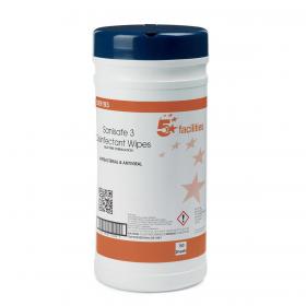 5 Star Facilities Disinfectant Wipes Anti-bacterial PHMB-free BPR Low-residue 200x230mm [150 Wipes] 939193