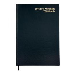 Cheap Stationery Supply of 5 Star Office (A4) 2017-2018 Academic Year Diary Week to View (Black) 939347 Office Statationery