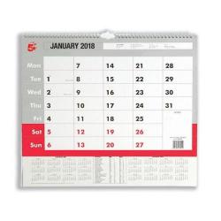 Cheap Stationery Supply of 5 Star Office 2018 Wall Calendar A3 939371 Office Statationery