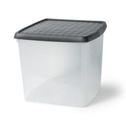Cheap Stationery Supply of 5 Star Elite Storage Clip Box Plastic Stackable with Lid 37 Litre Clear Office Statationery