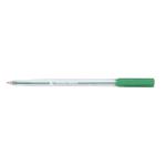 5 Star Office Ball Pen Clear Barrel Medium 1.0mm Tip 0.7mm Line Green [Pack 20] 939915