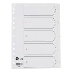 Cheap Stationery Supply of 5 Star Elite Premium Index 1-5 Polypropylene Multipunched Reinforced Holes 120 Micron A4 White 940260 Office Statationery