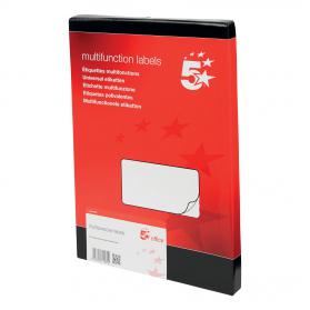 5 Star Office Multipurpose Labels Laser Copier Inkjet 10 per Sheet 99x57mm White [1000 Labels] 940429