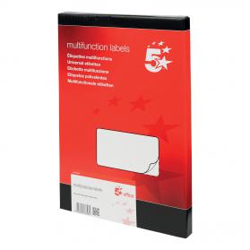 5 Star Office Multipurpose Labels Laser Copier Inkjet 6 per Sheet 99x93mm White 600 Labels 940437