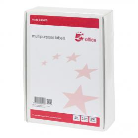 5 Star Office Multipurpose Labels Laser Copier Inkjet 16 per Sheet 99x34mm White 8000 Labels 940453