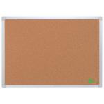 5 Star Office Cork Board with Wall Fixing Kit Aluminium Frame W1200xH900mm 940600