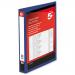 5 Star Office Presentation Ring Binder PP Cover 25mm 2-ring A4 Blue [Pack 10]