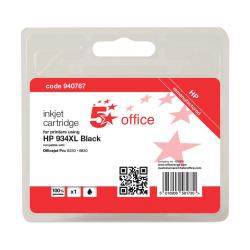 Cheap Stationery Supply of 5 Star Office Reman Inkjet Cart HY Page Life 1000pp 25.5ml Black HP No.934XL C2P23AE Alternative 940767 Office Statationery