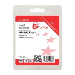 Cheap Stationery Supply of 5 Star Office Reman Inkjet Cart HY Page Life 825pp 9.5ml Cyan/Mag/Yel HP No.935XL Alternative Pack of 3 Office Statationery