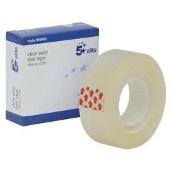 Cheap Stationery Supply of 5 Star Elite Easy Tear Tape PP 1in Core 18mm x 33m Clear (Pack of 8) 940982 Office Statationery