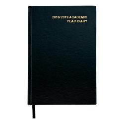 Cheap Stationery Supply of 5 Star Office 2018/19 Academic Mid-year Diary Day to Page Vinyl Coated Board A5 210x148mm Black Office Statationery