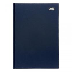 Cheap Stationery Supply of 5 Star Office 2019 Diary Two Days to Page Casebound and Sewn Vinyl Coated Board A4 297x210mm Blue Office Statationery