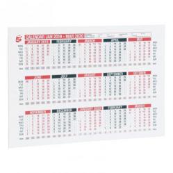 Cheap Stationery Supply of 5 Star Office 2019 Wall or Desk Calendar Jan 2019-March 2020 A4 297x210mm White Office Statationery