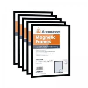 Announce Magnetic Frame A4 Black Pack of 5 AA01847 AA01847