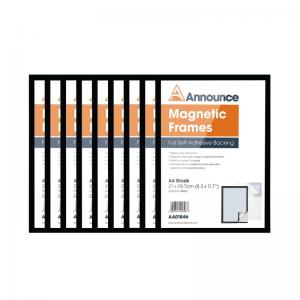 Announce Magnetic Frame A4 Black Pack of 10 AA01848 AA01848