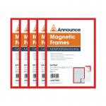 Announce Magnetic Frames A4 Red (5 Pack) AA07542 AA07542