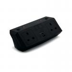 On Desk Power Module 2xUK Socket Dual USB Port Type A+C PDQC Charger Black 20000016 ABL96000