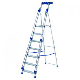 Werner Blue Seal Step Ladder 7 Tread Professional Aluminium 7050718 ABR10507