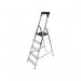 Werner Aluminium Stepladder 5 Tread High Handrail 7410518 ABR60605