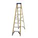 Abru Fibreglass Swingback Step Ladder 8 Tread Yellow 7160818